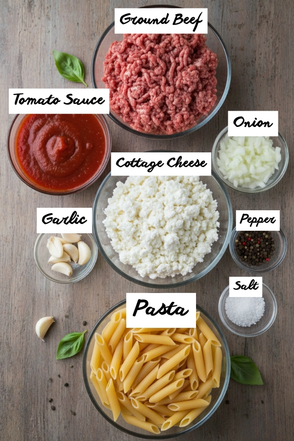 Blending cottage cheese sauce, high protein ground beef pasta