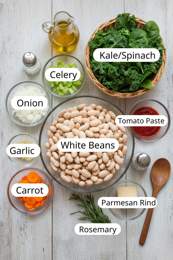 Step by step preparation for Hearty Tuscan White Bean Soup Recipe