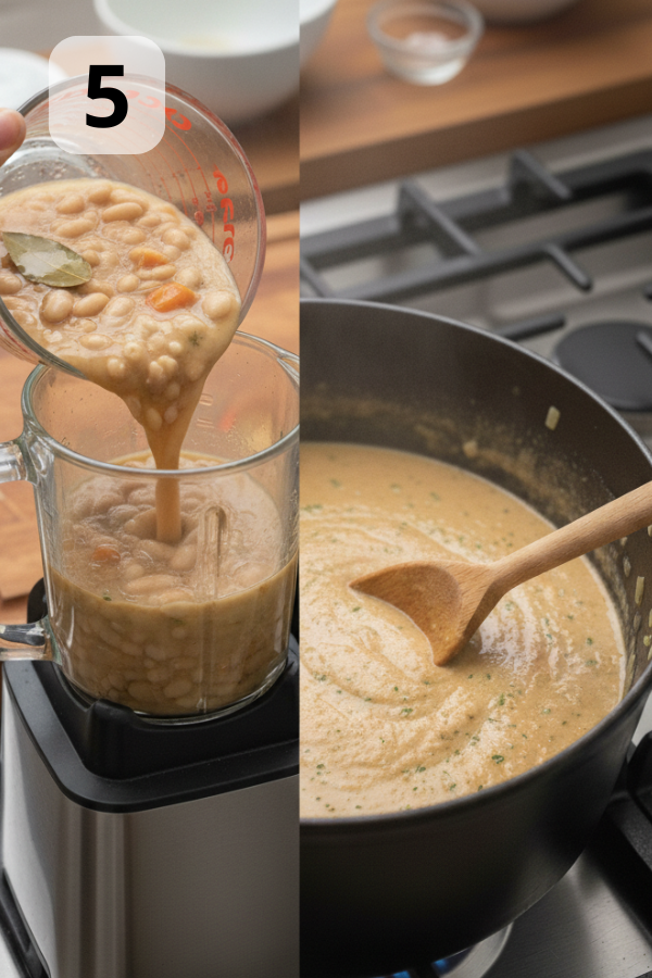 Step by step preparation for Hearty Tuscan White Bean Soup Recipe