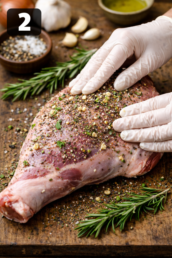 Step by step preparation for Slow Roast Lamb Recipe
