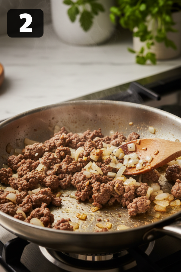 Tossing penne pasta with meat sauce, mozzarella topping