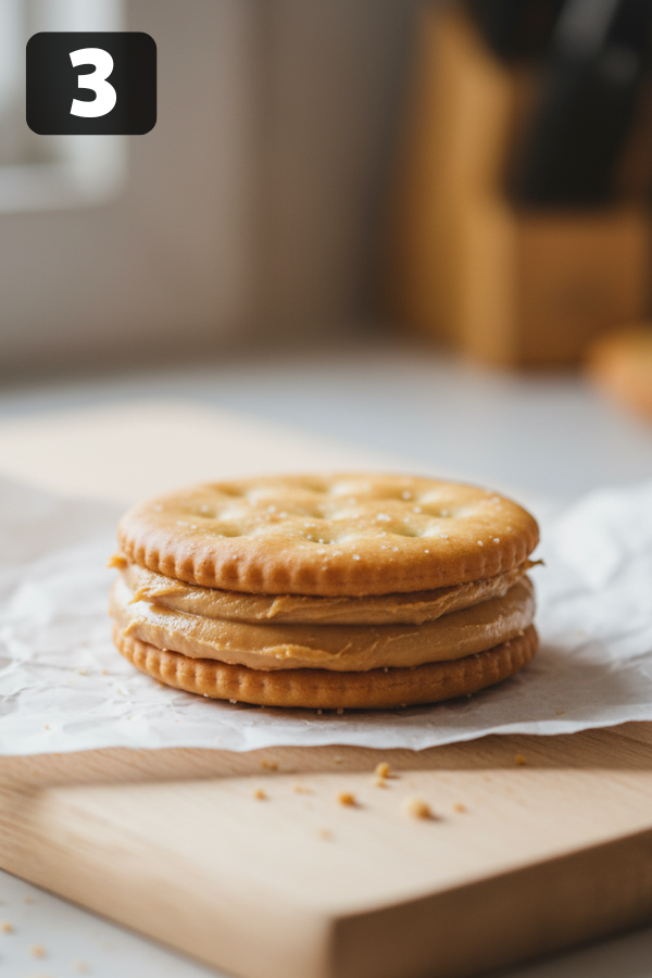 Step by step preparation for Chocolate Peanut Butter Ritz Cookies