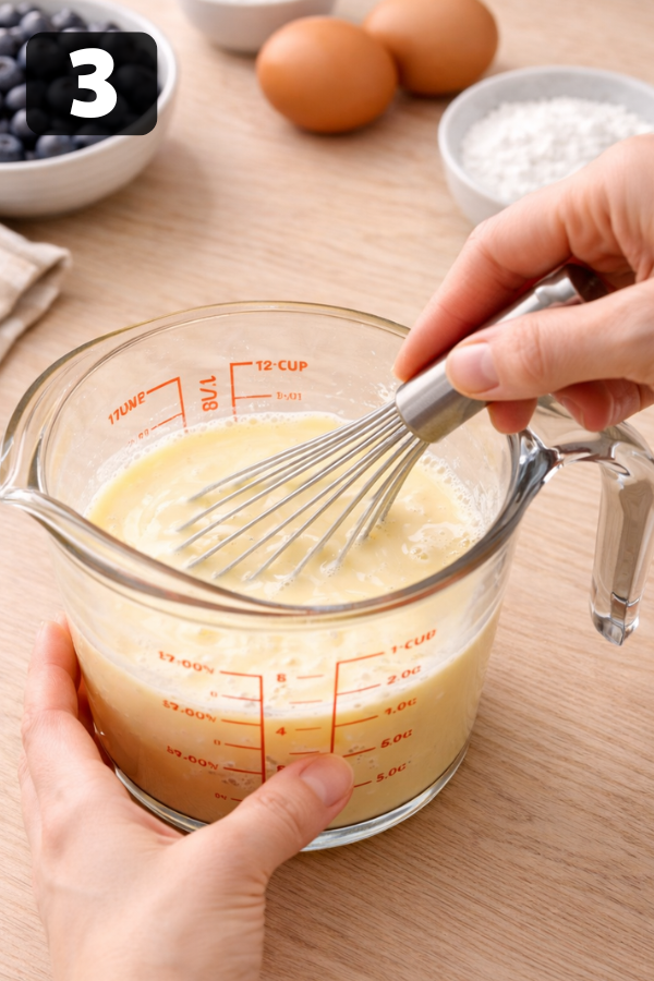 Step by step preparation for Homemade Blueberry Muffins Recipe