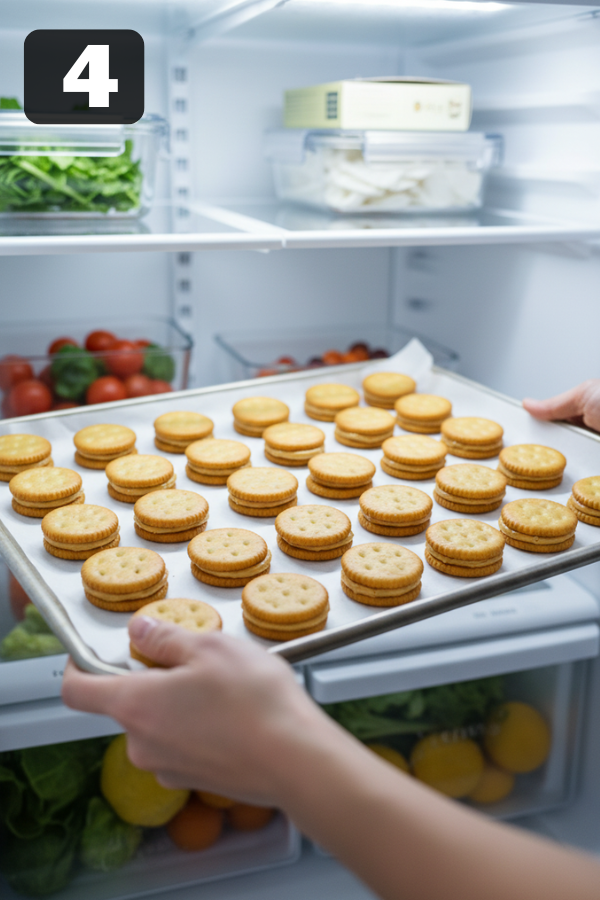 Step by step preparation for Chocolate Peanut Butter Ritz Cookies