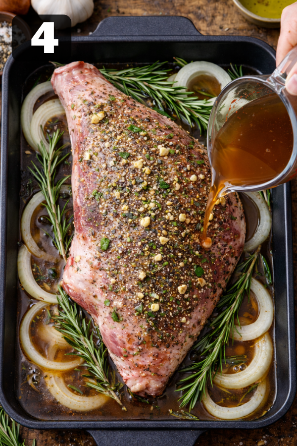 Step by step preparation for Slow Roast Lamb Recipe