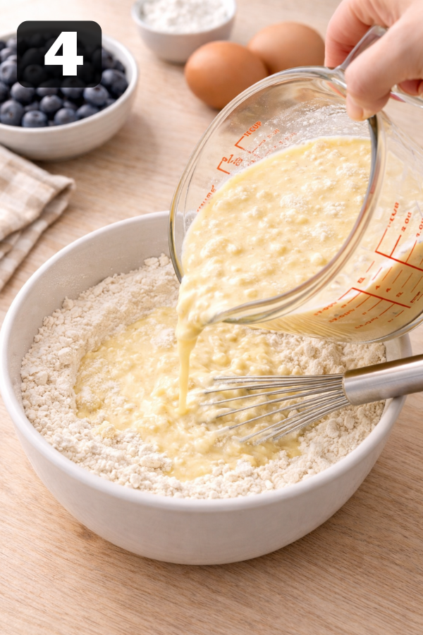 Step by step preparation for Homemade Blueberry Muffins Recipe