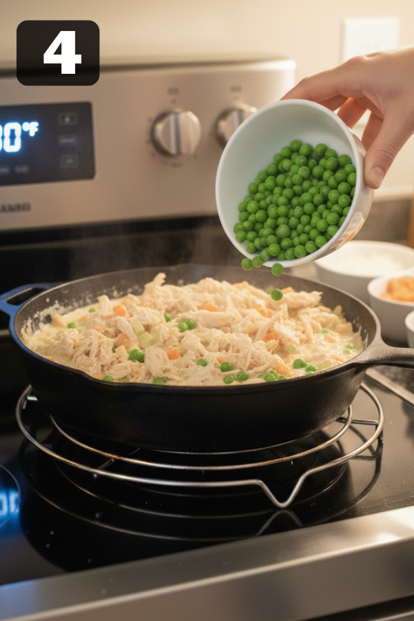 Step by step preparation for Cheddar Bay Biscuit Chicken Pot Pie