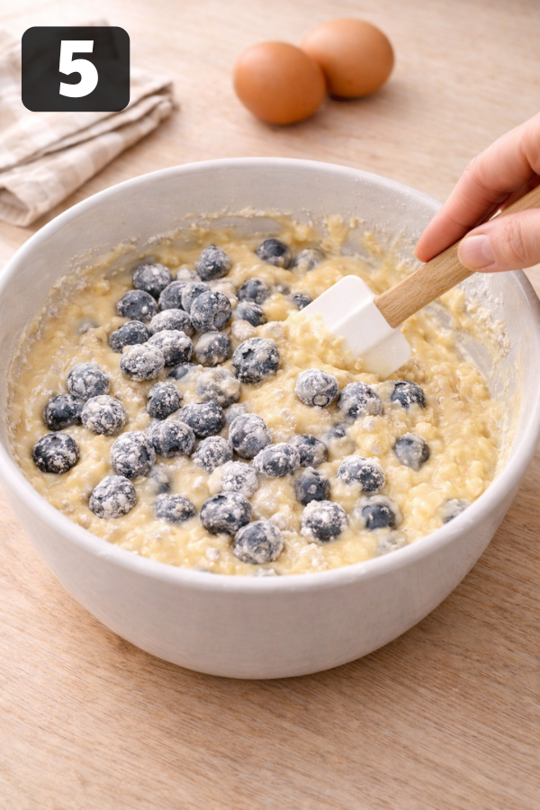 Step by step preparation for Homemade Blueberry Muffins Recipe