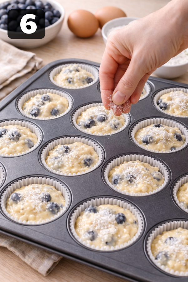 Step by step preparation for Homemade Blueberry Muffins Recipe