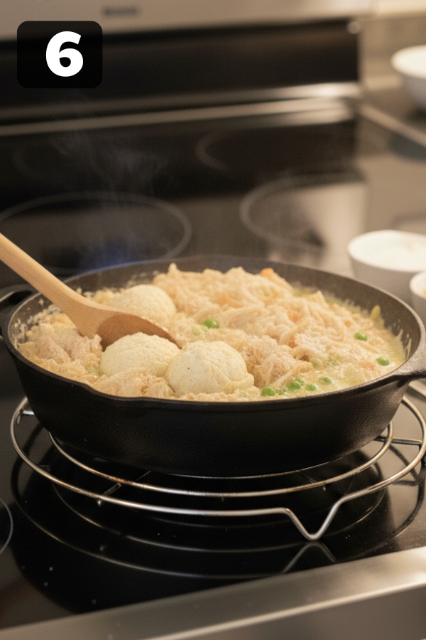 Step by step preparation for Cheddar Bay Biscuit Chicken Pot Pie