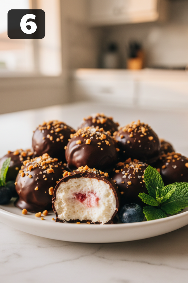 Step by step preparation for Frozen Greek Yogurt Peanut Butter Bites