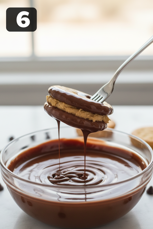 Step by step preparation for Chocolate Peanut Butter Ritz Cookies