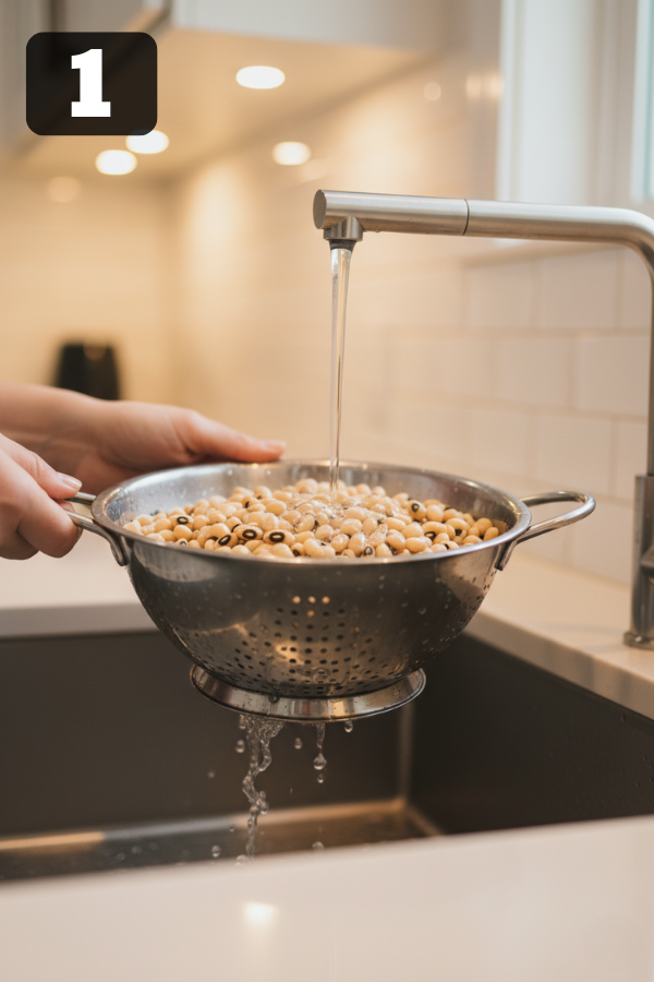 Step by step preparation for Slow Cooker Hoppin’ John