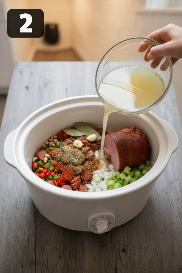 Step by step preparation for Slow Cooker Hoppin’ John