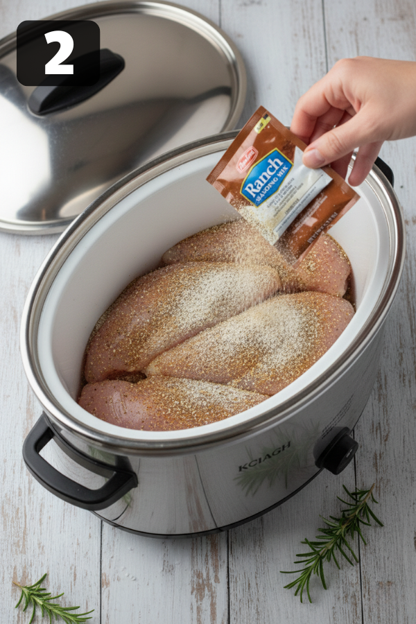 Step by step preparation for Crock Pot Mississippi Chicken