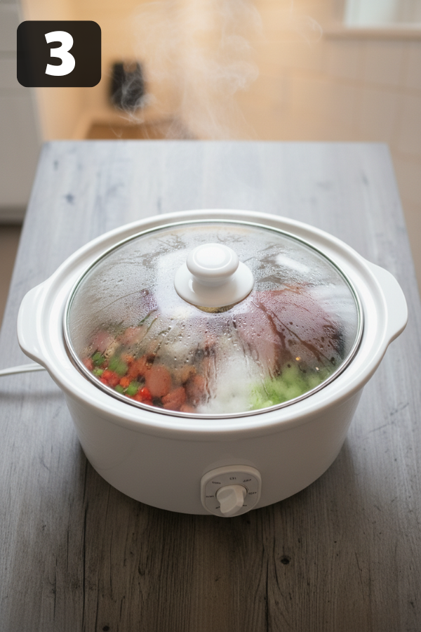 Step by step preparation for Slow Cooker Hoppin’ John