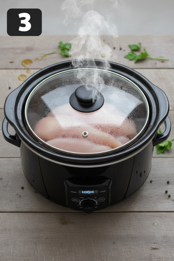 Step by step preparation for Crockpot Crack Chicken Sandwiches