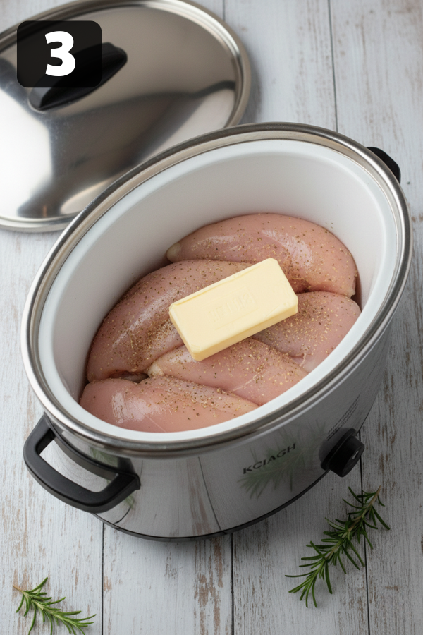Step by step preparation for Crock Pot Mississippi Chicken