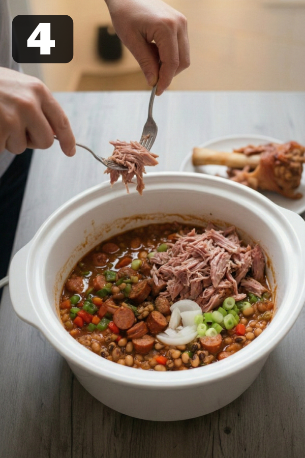 Step by step preparation for Slow Cooker Hoppin’ John