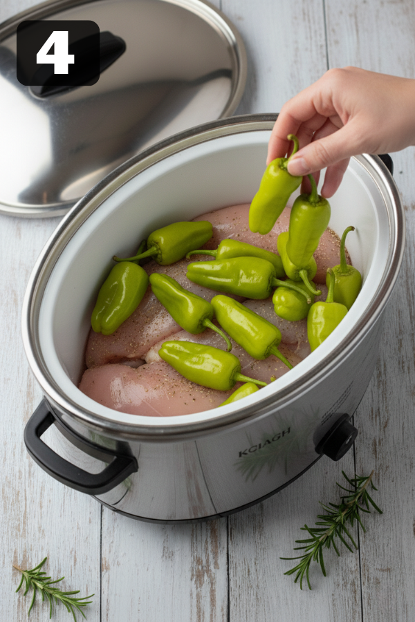 Step by step preparation for Crock Pot Mississippi Chicken