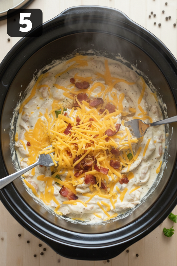 Step by step preparation for Crockpot Crack Chicken Sandwiches