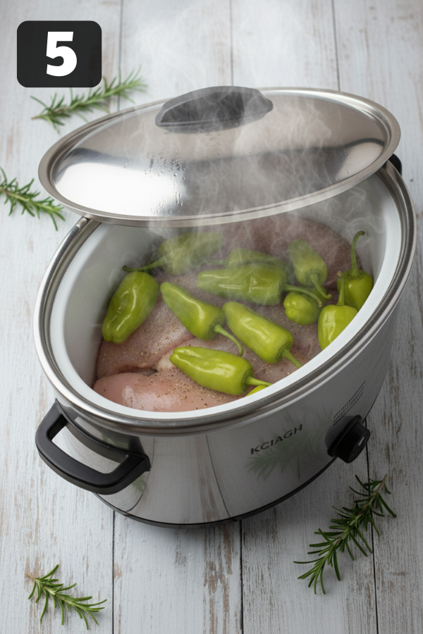 Step by step preparation for Crock Pot Mississippi Chicken