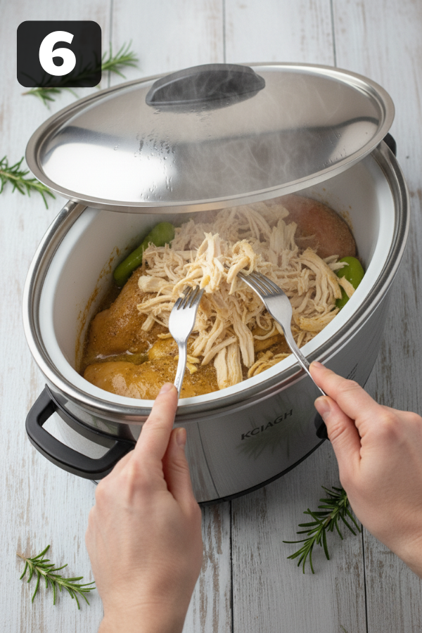 Step by step preparation for Crock Pot Mississippi Chicken