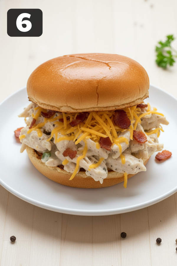 Step by step preparation for Crockpot Crack Chicken Sandwiches