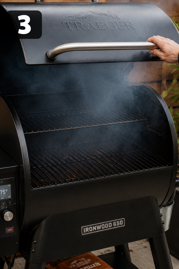Smoker set to 250°F for chicken breast