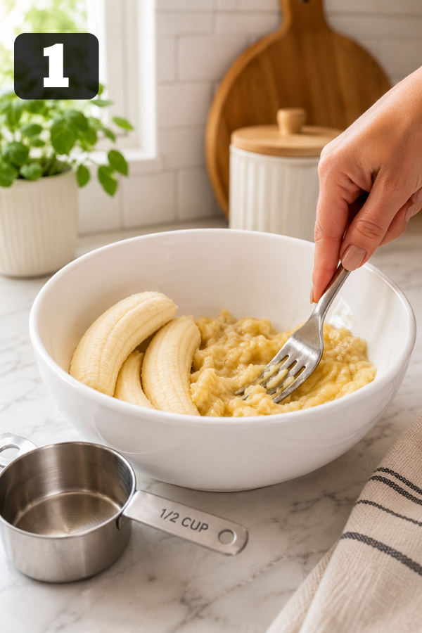 Mashed ripe banana for 2-Ingredient Banana Donut Holes