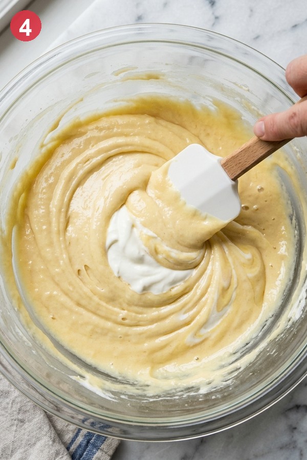 step 4 add sour cream to batter