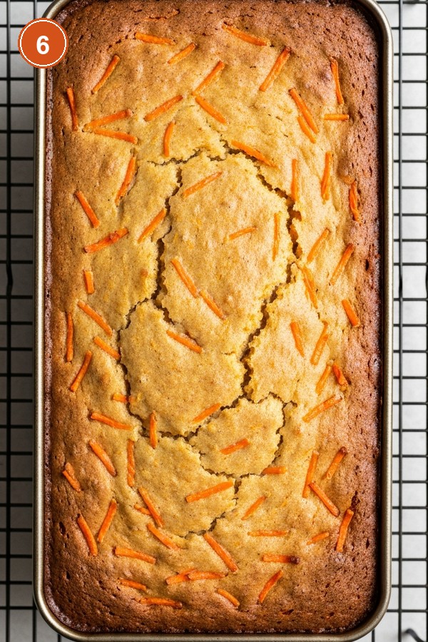 Step 6: Baked carrot cake bars cooling on wire rack, golden brown top