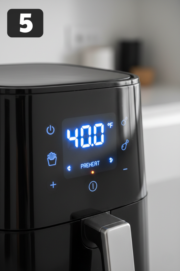 air fryer preheating to 400F for chicken tenders